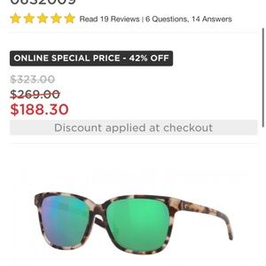 Costa 6S2009 Glass lenses Polarized